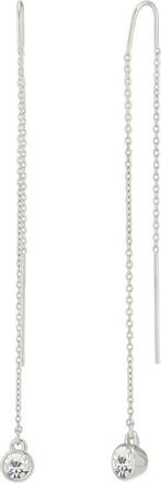 AllSaints Crystal Drop Threader Earring in Warm Silver at Nordstrom