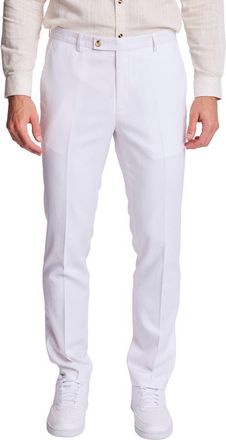 Paisley & Gray Downing Slim Fit Linen Blend Dress Pants in White Lotus Linen at Nordstrom Rack, Size 44 X 32
