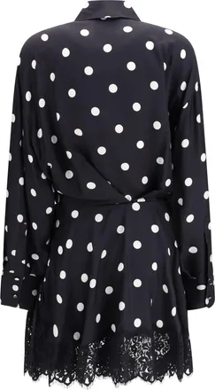 Sportmax Polka Dot Lace Dress - Black