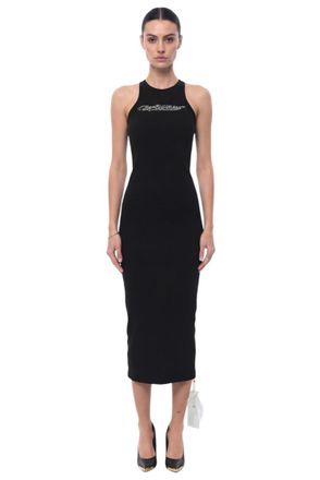 Off-white Black Embellished Midi Dress
