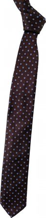 Robert Talbott Mens Geometric seven Fold Woven Silk Tie In Brown, Sky Blue, And Black