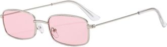 Generic Metal Small Frame Mens And Womens Sunglasses Outdoor Commuter Sports Sun Glasses(Pink)