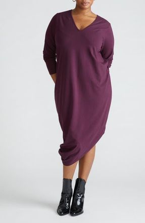 Universal Standard Iconic Geneva Long Sleeve Asymmetric Dress in Aa at Nordstrom, Size 2Xl