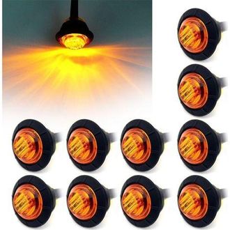 OEM Led Redondo Impermeable De 3/4 Para Luces Delanteras, Traseras, Laterales Y De Posici&oacute;n Para Autom&oacute;viles O Camiones, 12 V, 10 Unidades