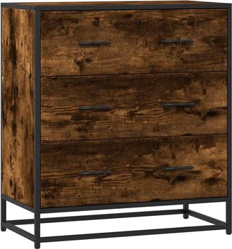 vidaXL Sideboard Smoked Oak 68x35x76 cm Engineered Wood and Metal Vidaxl