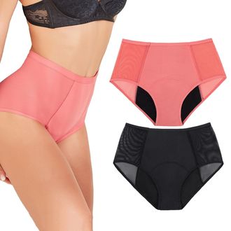 Generic Comfy Leak-Proof Panties, Pelvic Floor Support & Leakproof Underwear, Incontinence Underwear for Women (Pink+Black,L)