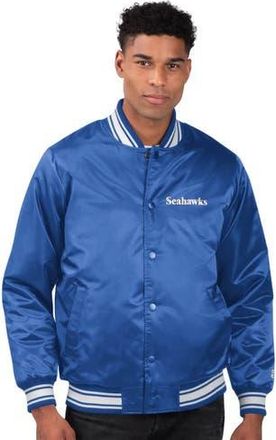 Starter Mens Starter Royal Seattle Seahawks Locker Room Satin Full-Snap Varsity Jacket at Nordstrom, Size Xx-Large