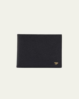 Tom Ford Mens T Line Small Grain Leather Bifold Wallet