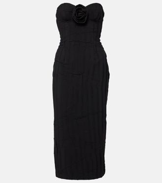 Blumarine Abito midi con applicazione floreale