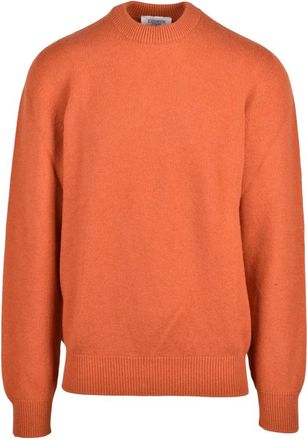 Laneus Pullover Girocoll 0 - Heren - Ronde hals truien - Oranje - M - Wol - Truien & Vesten