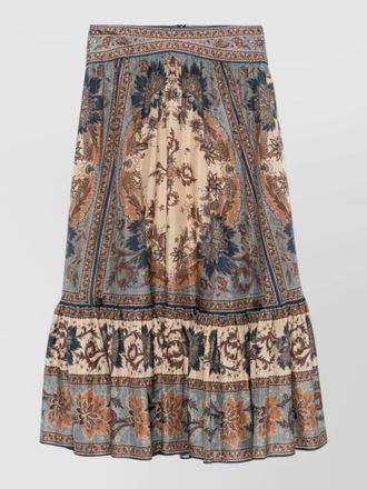 Zimmermann ascension floral tiered maxi waist skirt