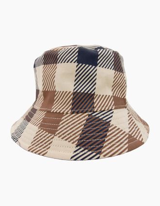 Aquascutum Mens Aquascutum Macro Iconic Reversible Bucket Hat Macro Check 30 - Size: L/XL