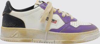 Autry Medalist Low Super Vintage Bicolour Leather Trainers with Worn Effect