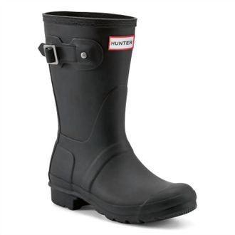 Hunter Mens Original Short Waterproof Rain Boots In Black
