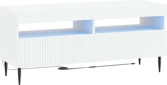 vidaXL Mueble De Tv Led Blanco Madera De Ingenier&iacute;a Vidaxl