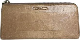 Miu Miu Pre-owned Vintage Portemonnee - Dames - Vintage Accessoires - Bruin - ONE Size - Leer - Vintage