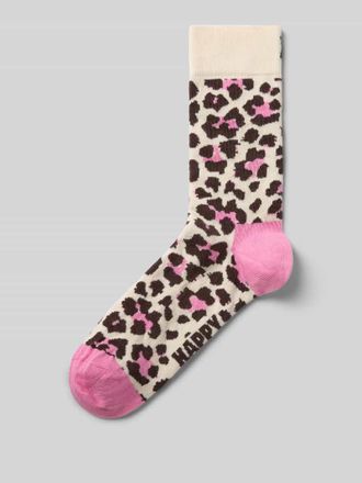Happy Socks Socken mit Label-Print in Weiss, Gr&ouml;&szlig;e 36-40
