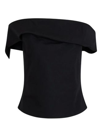 Rosie Assoulin Cant Bare It ridged off-shoulder top - women - Fabric - 14 - Black