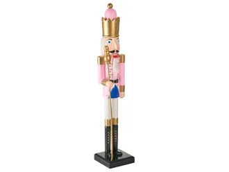 Beliani Statuina Schiaccianoci In Materiale Sintetico Rosa Trosaan