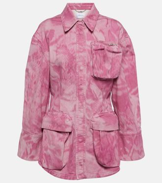 Blumarine Camouflage denim cargo jacket