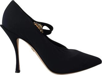 Dolce & Gabbana Zwarte Kristal Stretch Pumps - Dames - Pumps - Zwart - 35 EU - Schoenen