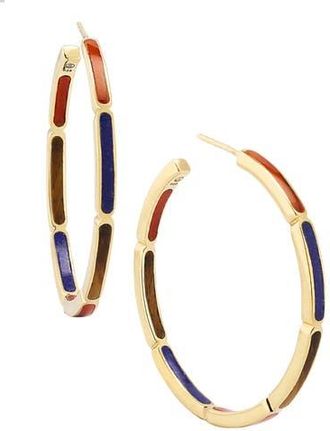 Jan Leslie Inside Out Hoop Earring Set In Sterling With 18K Gold Overlay in Multi Color at Nordstrom