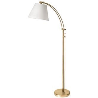 Dainolite 1LT Incan Adjustable Floor Lamp, AGB, WH Shade