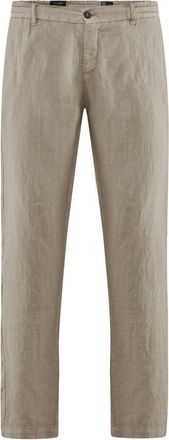 Bomboogie Pantaloni Chino Jogger in Lino - - Trousers - Uomo - Beige - W36