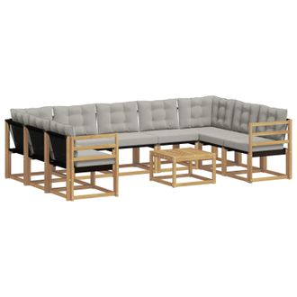 vidaXL Conjunto De Sof&aacute;s De Exterior 10 Pcs Blanco Y Gris Claro Vidaxl