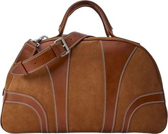 Dries Van Noten Bolso de viaje de ante - Bags - Hombre - Marr&oacute;n - ONE SIZE