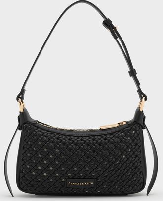 Charles & Keith Mini Calla Woven Shoulder Bag