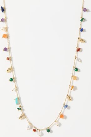 Pilgrim Mens Small mixed gemstone necklace