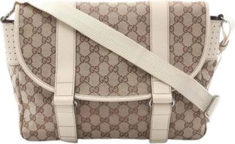 Gucci Pre-owned GG Canvas Handtas - unisex - Vintage Schoudertas - Beige - ONE Size - Leer - Vintage