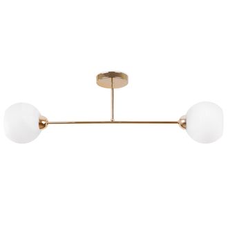 OEM L&aacute;mpara De Techo Asturia Oro 2 Pantallas Planas Blancas E27