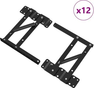 vidaXL Mecanismo De Elevaci&oacute;n De Cama 12 Uds. Negro 340 X 95 X 40 Mm Vidaxl