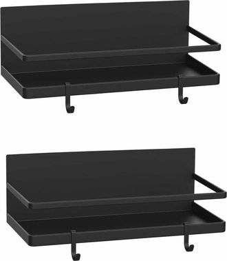 OEM Rack Especias Magnetico - Para Nevera Cafetera Microondas - Sin Taladrar - Negro - Pack De 2