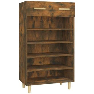 vidaXL Shoe Cabinet Smoked Oak 60x35x105 cm Engineered Wood vidaXL