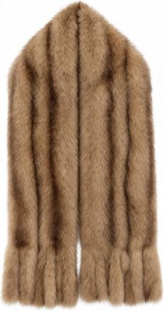 Cesare Gaspari Luxe Sjaal met Faux Fur Rand - Dames - Wintersjaals - Bruin - ONE Size - Polyester - Accessoires