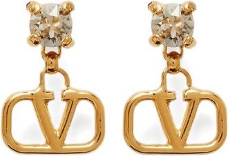 Valentino Garavani Orecchini con cristalli VLOGO Signature - Oro