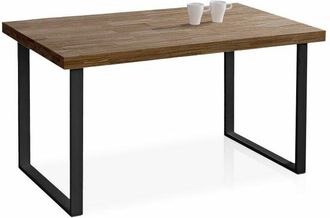 OEM Mesa De Comedor Natural Roble Boreal - Negro 140x80