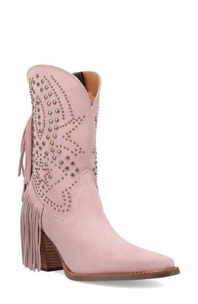 Dingo Star Power Fringe & Stud Western Boot in Pink at Nordstrom, Size 9.5