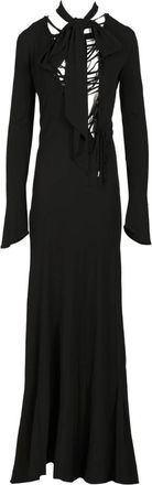 The Attico Viscose Crepe Midi Jurk - Dames - Maxi kleedjes - Zwart - M - Kleedjes