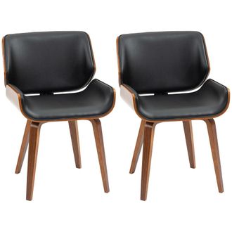 HOMCOM Sillas de comedor 53x54x81 cm negro