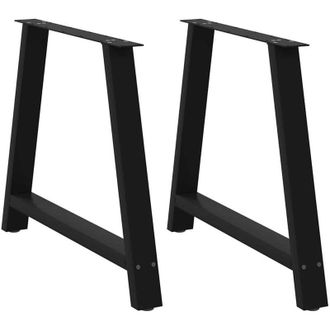 vidaXL Patas Para Mesa De Comedor En Forma De A (2 Unidades), Color Negro, 100 X (72-73) Cm, Acero Vidaxl