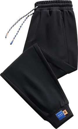 Generic Womens Fleece Lined Tracksuit Bottoms Elastic Waist Fitness Joggers Cuffed Gym Sweatpants Running Jogging with Drawstring and Pockets Bk1 4XL