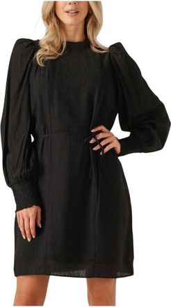 Co'Couture Zwarte Mini Jurk voor Stijlvol Comfort - Dames - Korte kleedjes - Zwart - M - Wol - Kleedjes