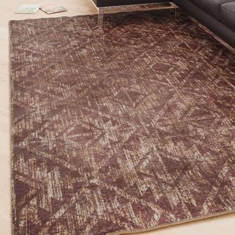 Kukoon Burgundy Trellis Abstract Soft Living Room Area Rug Bedroom Runner | Size: 200 cm x 290 cm