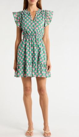Sugarlips Veran Floral Minidress in Grn-Pink-Mul at Nordstrom, Size X-Large