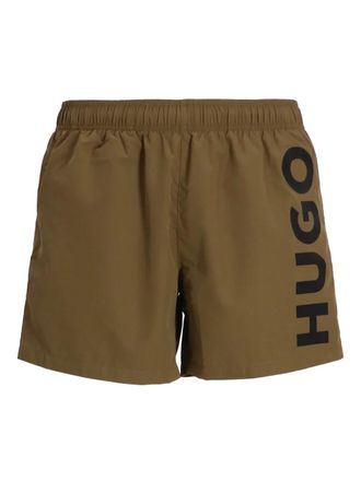 HUGO BOSS logo-detail swim shorts - Green