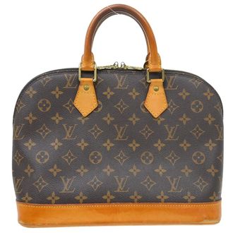 Louis Vuitton Alma Handbag Monogram Canvas Brown Canvas Handbag (Pre-Owned)